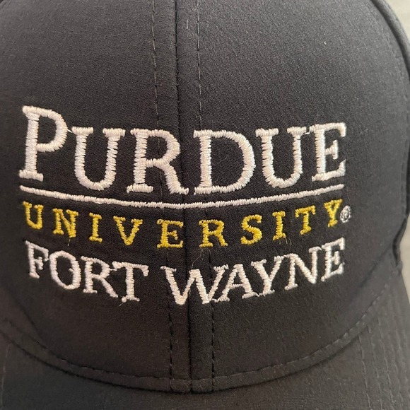 Purdue University Fort Wayne Hat Cap Adams Black Embroidered PU Boilermakers - Picture 2 of 9